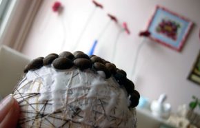3 покрываем зернами кофе